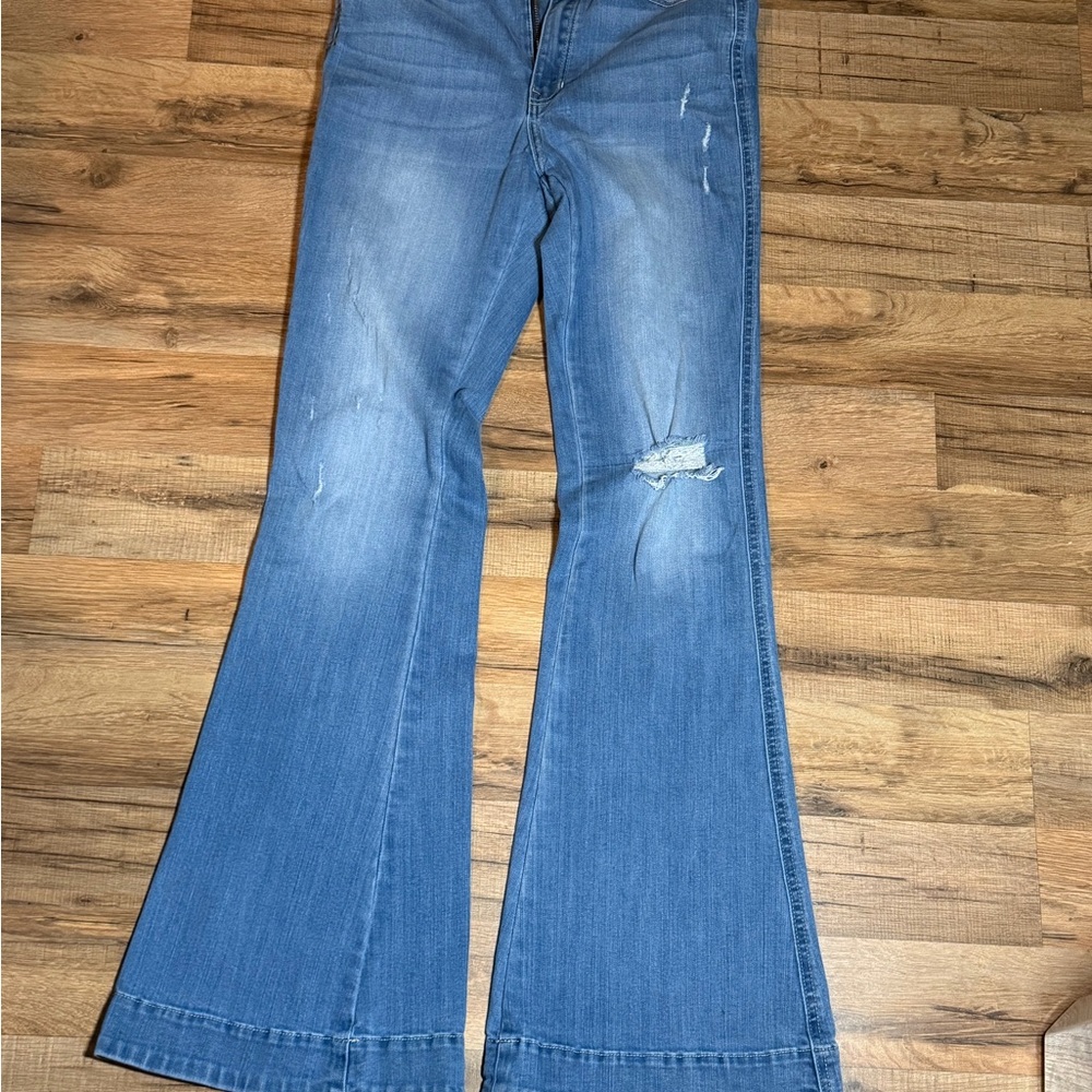 Stylish Blue Flare Jeans for Women